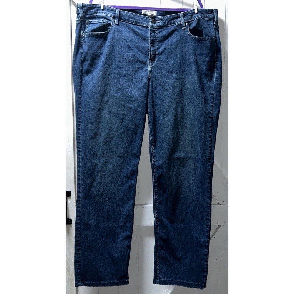 Lane Bryant Mid-Rise Super Stretch Straight Jeans Women's Size 24L Dark Wash
